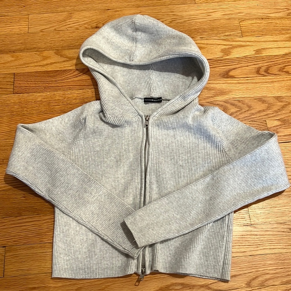 Brandy Melville Light Grey Arden Zip Up
